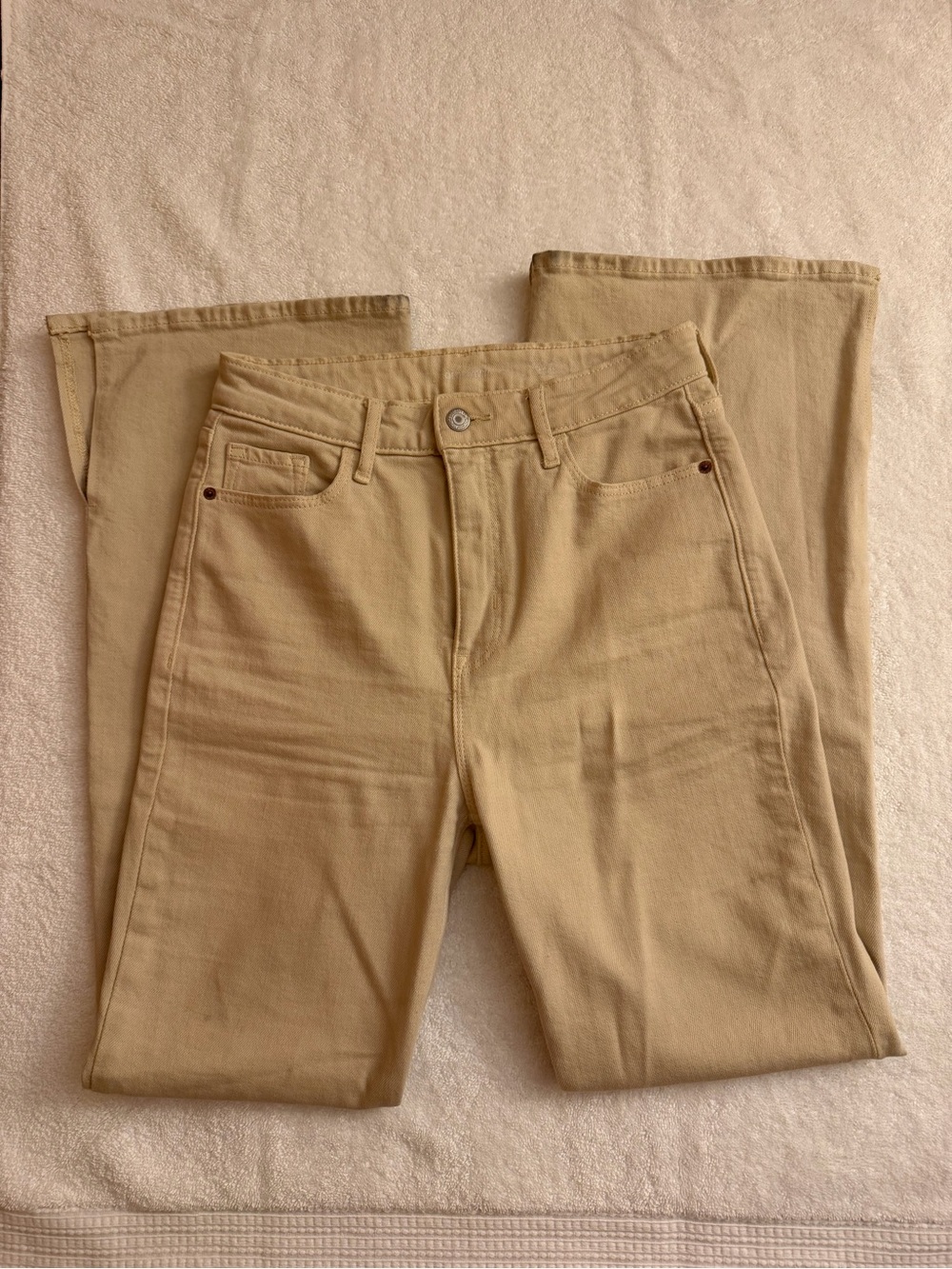 Old Navy Women's Beige Wide-Leg Jeans
